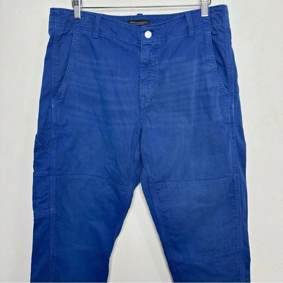 Banana Republic Mens 35R Blue Mill Valley Surplus Canvas Relaxed Taper  Jeans - Picture 2 of 13